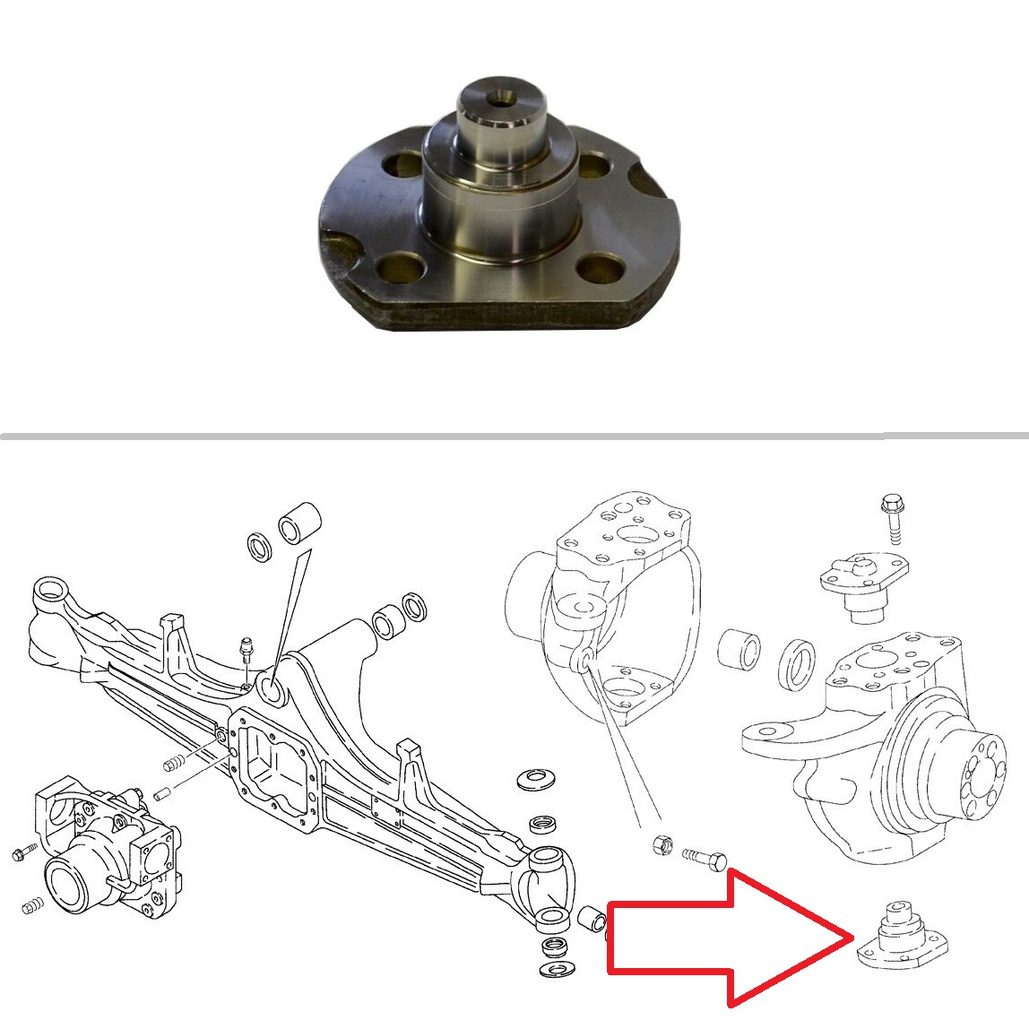 Case Backhoe Front Axle Lower King Pin -- 85805983