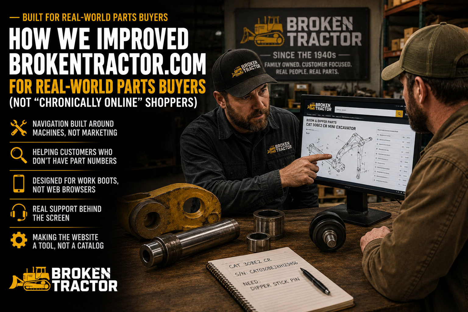 How We Improved BrokenTractor.com for Real-World Parts Buyers (Not “Chronically Online” Shoppers)