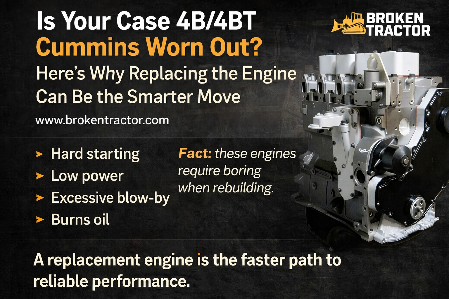 Is Your Case 4B/4BT Cummins Worn Out? Here’s Why Replacing the Engine Can Be the Smarter Move