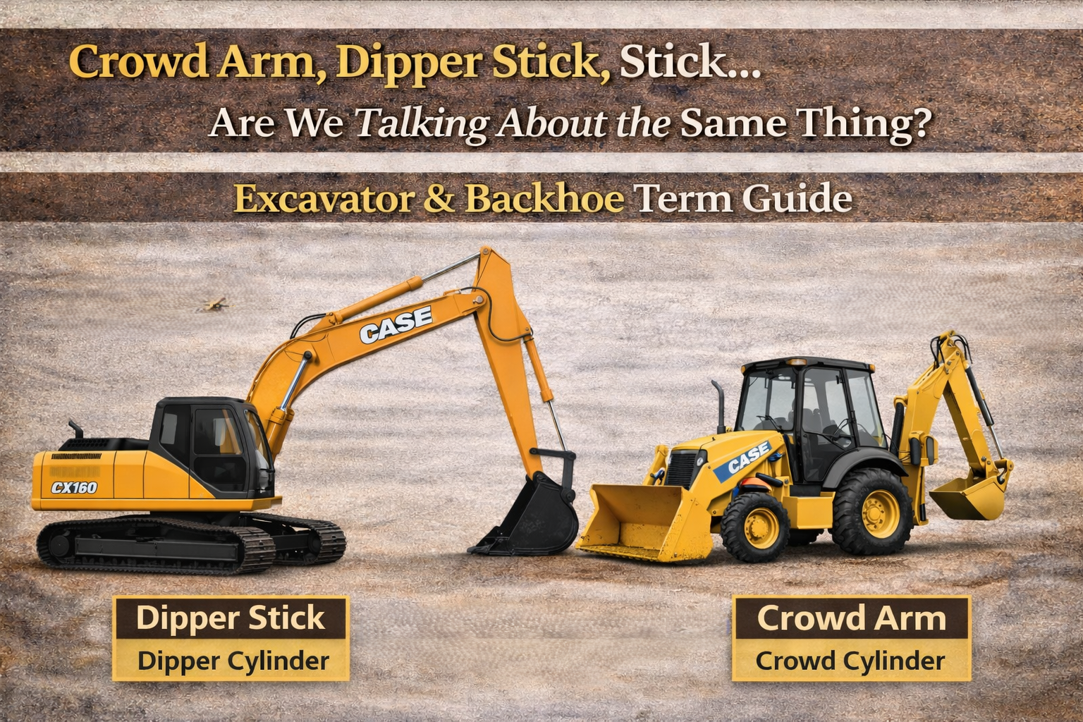 Crowd Arm, Dipper Stick, Stick… Are We Talking About the Same Thing? (Excavator & Backhoe Term Guide)