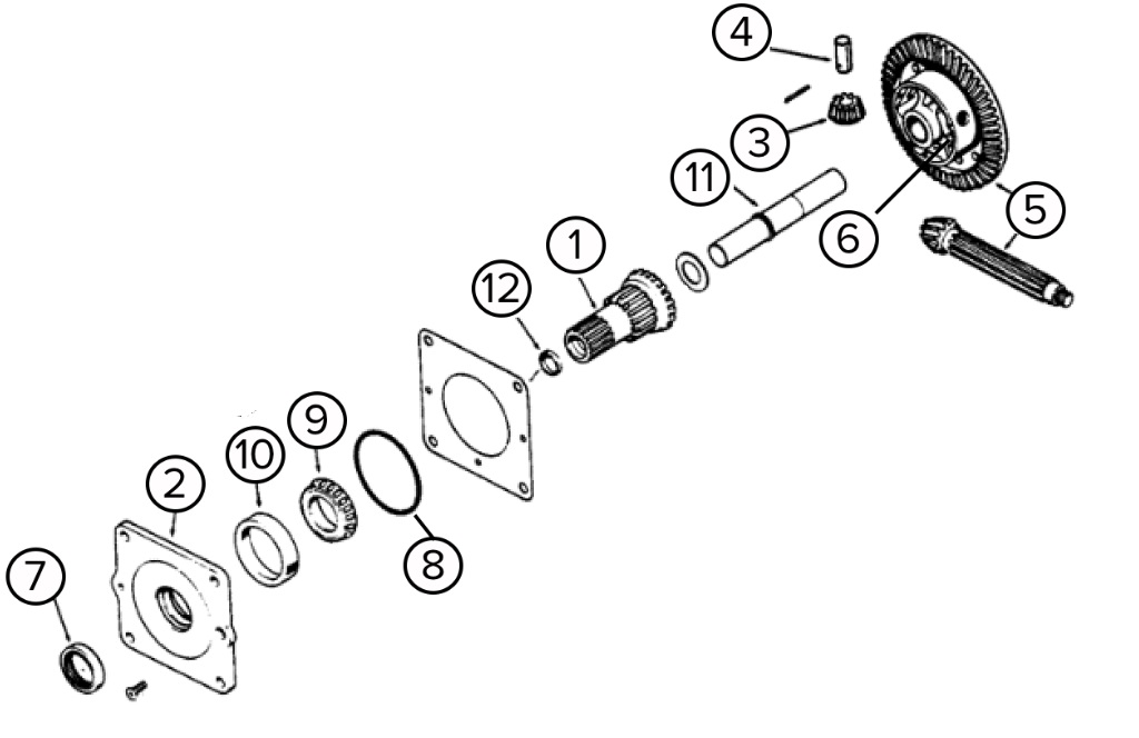 Case 580, 580B, 580C, 580D, 480, 480B, 480C Rear End and Differential Parts
