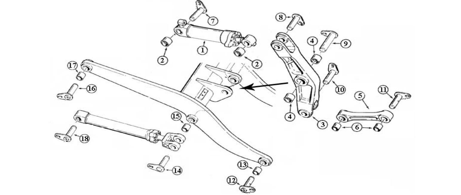 372960A2 Link Bellcrank to Bucket Fits Case 621D