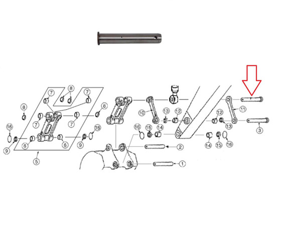 あい様確認用 Case Excavator Link to Cylinder Pin | 160442A1 | Broken Tractor