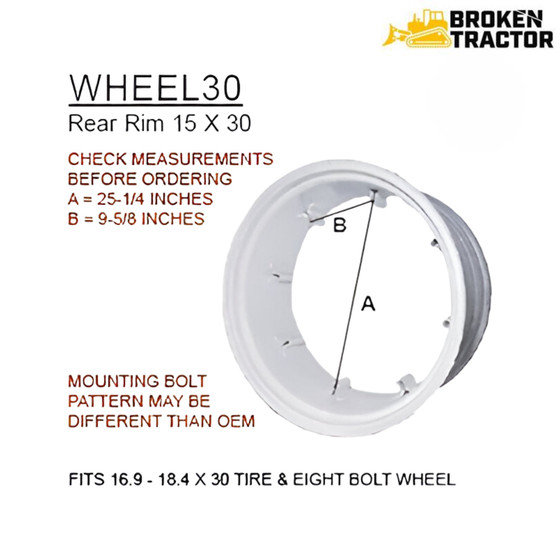 Rear Rim 15x30 (8-Loop) | Broken Tractor | WHEEL30