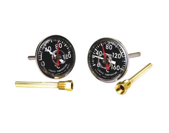 Side mounting bi-metal thermometers with temperature indication and resettable maximum temperature pointer. Clear indication of temperature with 4” (101 mm) dial.