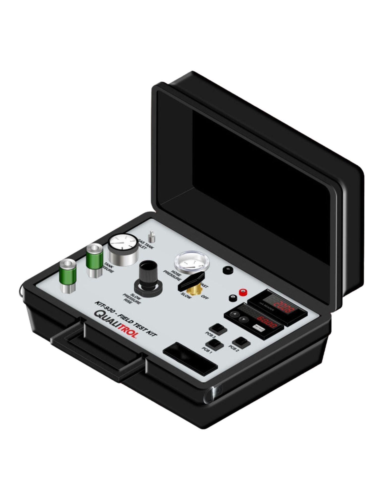 Qualitrol KIT-930 portable RPRR field test kit enables precise, on-site testing of rapid pressure rise relays to ensure transformer protection performance.