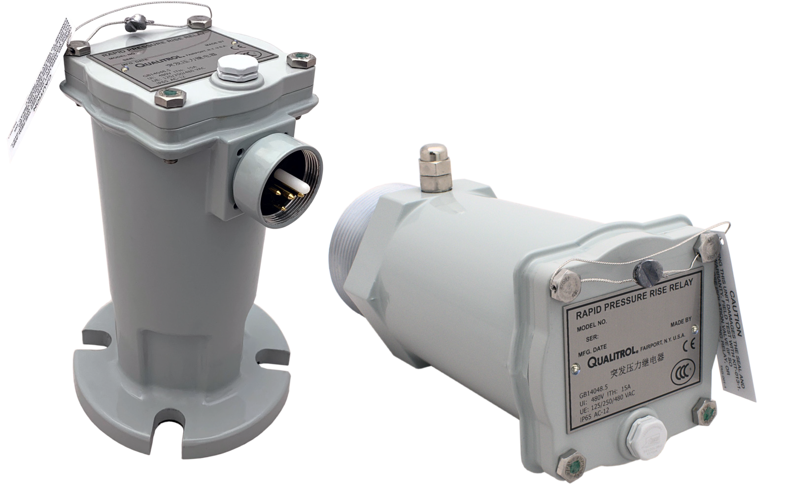 Patented mechanical device for detection of sudden pressure events based on the rate of pressure rise and safe limits established by transformer manufacturers