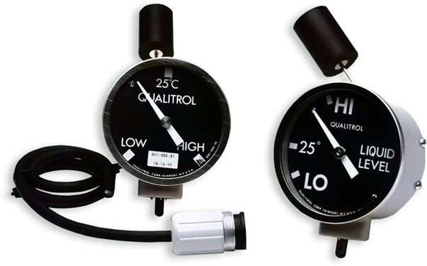 Continuously displays liquid level in transformer tanks or load tap changers with integrated limit and alarm switches.