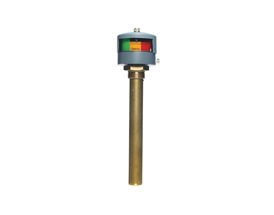 Mechanical oil (liquid) level indicator with adjustable contacts (switches) for low oil level alarming. Magnetic couple minimizes potential leak paths. Gas sampling valve supplied as an option