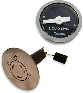 Continuously displays liquid level in transformer tanks. Gear-driven dial ensures accurate reading. Gasket-free, weld-on flange.