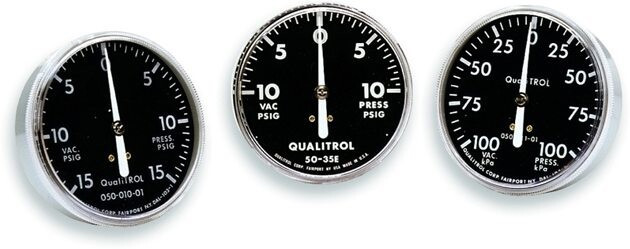  Pressure and/or vacuum indicator for accurate representation of the pressure state inside of a vessel. Features a 3.5 inch (88.9 mm) dial with at least 180° of angular pointer deflection for easy reading at a glance. Available in a wide variety of pressu