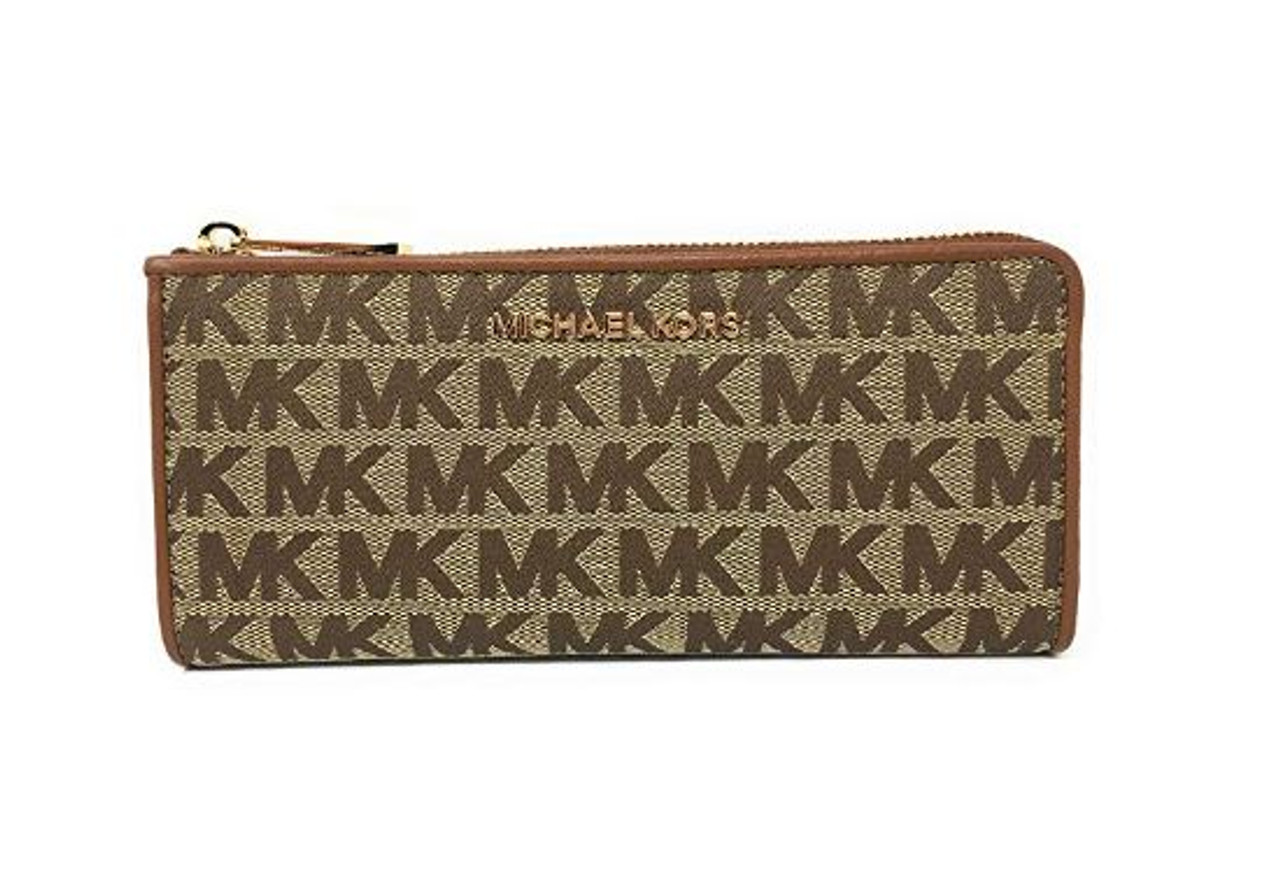 Michael Kors Jet Set Travel Large Trifold Leather Wallet Blossom Pink ...