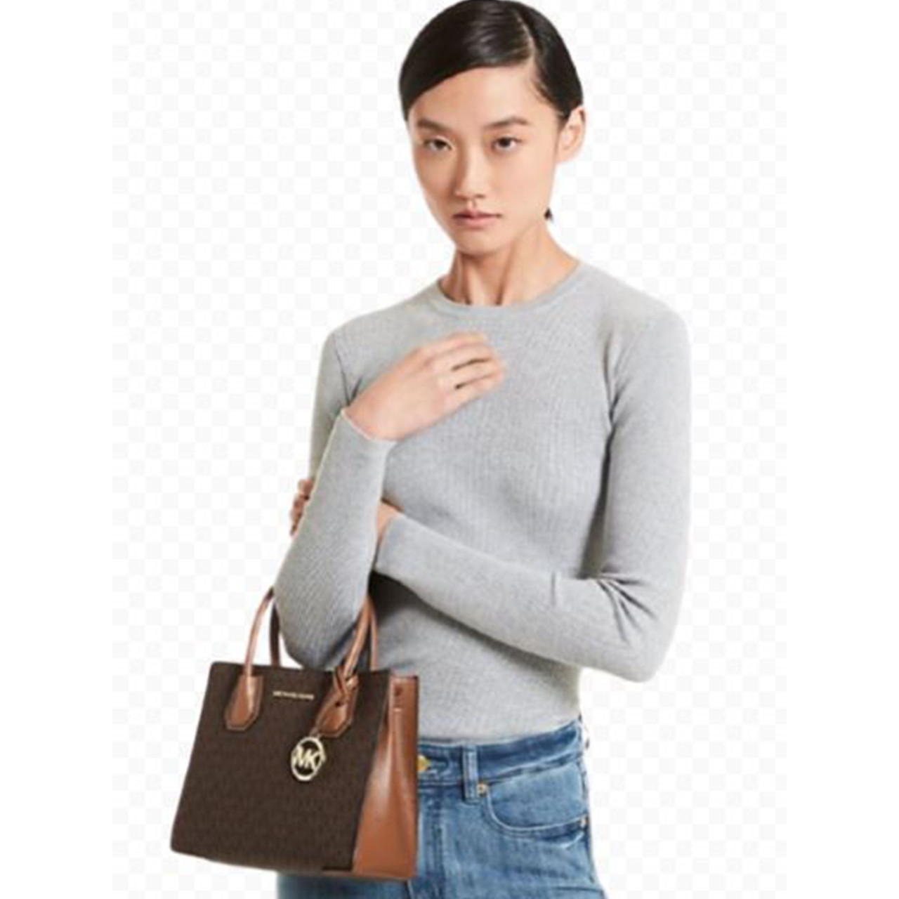 MICHAEL KORS MERCER MEDIUM MESSENGER CROSSBODY SATCHEL POWDER