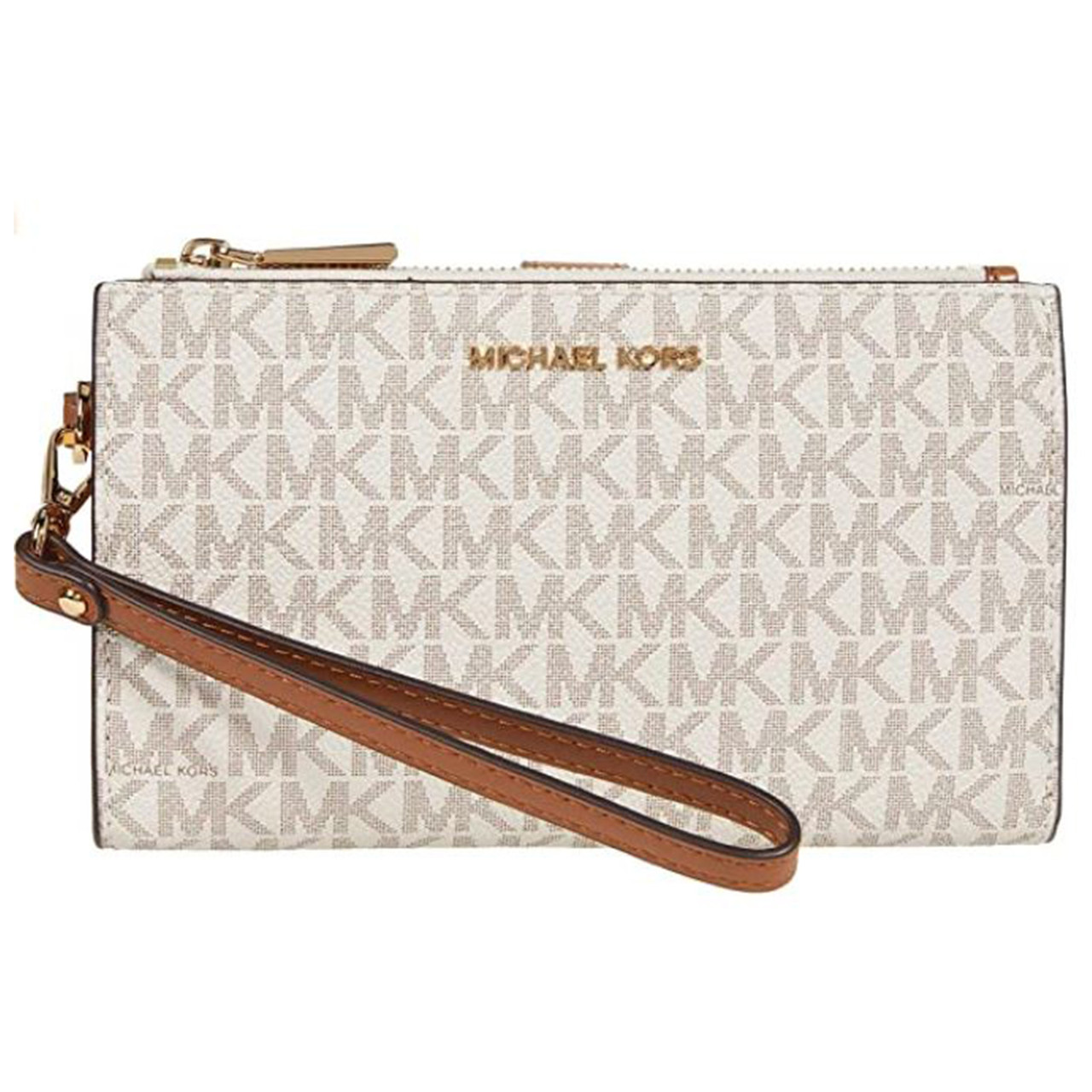 Michael Kors Jet Set Double Zip Wristlet Vanilla One Size