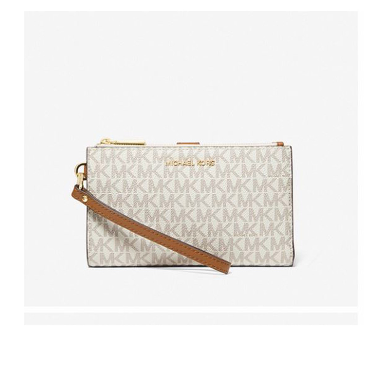 Michael Kors Jet Set Double Zip Wristlet Vanilla One Size