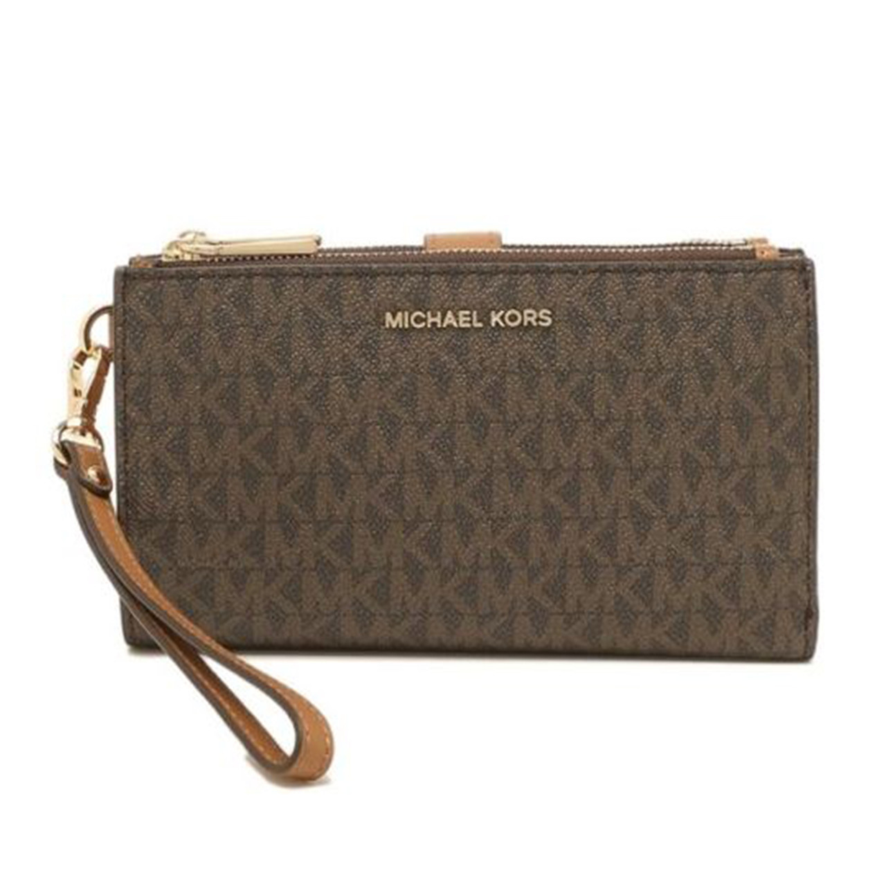 Michael Kors Jet Set Double Zip Wristlet Brown One Size 32F1GJ6W4B