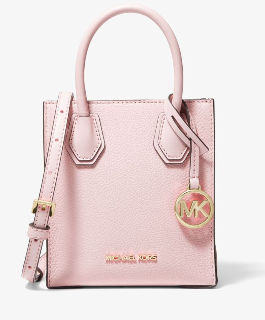 Michael Kors Mercer Medium Mercer Pebbled Leather Crossbody Bag- Soft Pink  