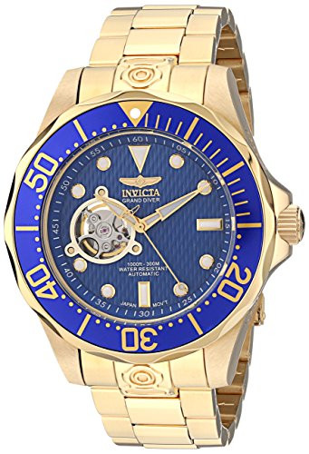 Invicta Men's 13711 Grand Diver Automatic Blue Textured Dial 18k