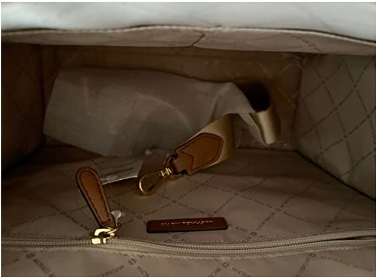 Michael Kors MK Signature PVC Hamilton NS Large Satchel Tote Handbag Mocha  35H1GHMT7B-200
