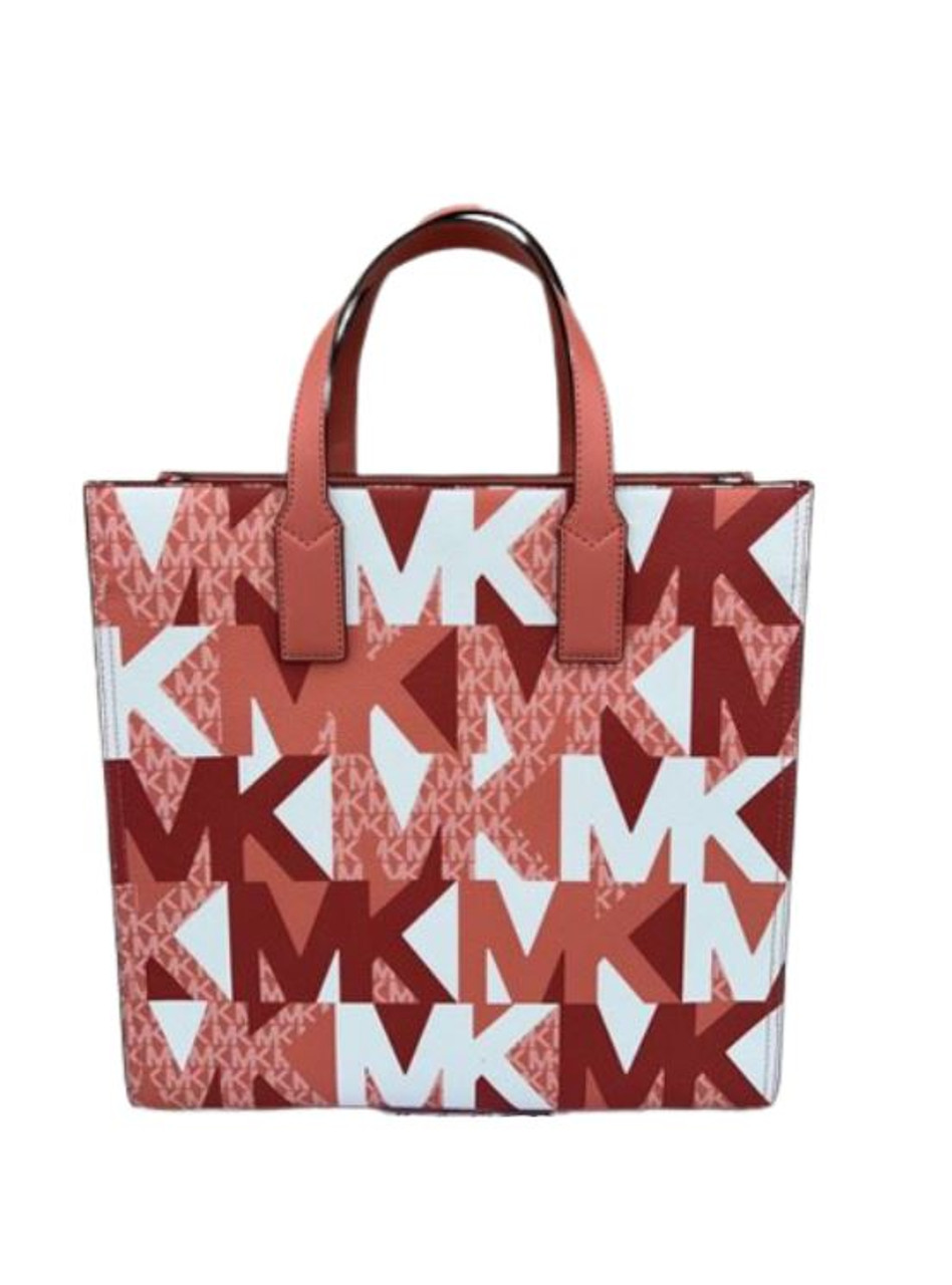 Michael Kors Kenly Large Tote Graphic Logo Signature Bag Multi Black MK