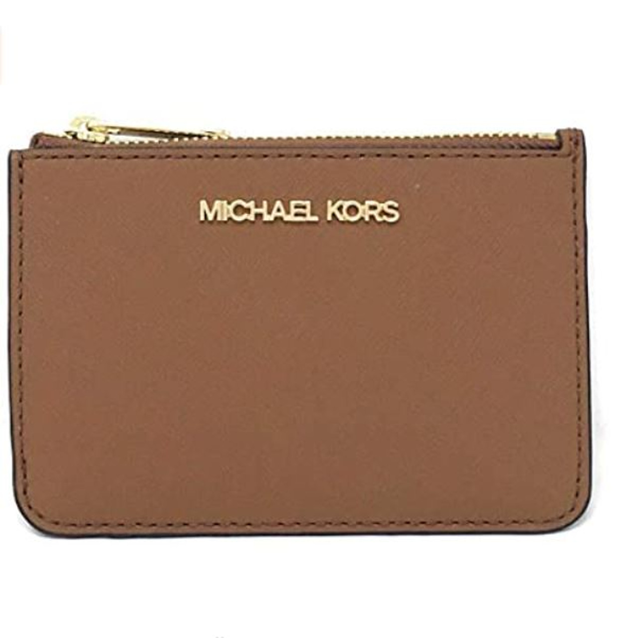 Michael Kors Jet Set Travel Small Top Zip Coin Pouch with ID Holder  Saffiano Leather (Luggage) 35F7GTVU1L-230 - AllGlitters