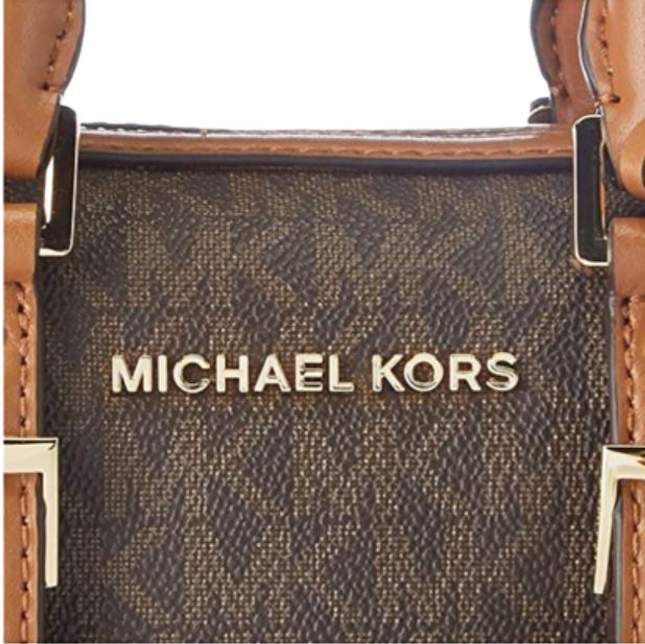Michael Kors Bedford Legacy Extra Small Logo Duffle Crossbody Bag  (VANILLA/ACRN) 32F9G06C0B-149 - AllGlitters