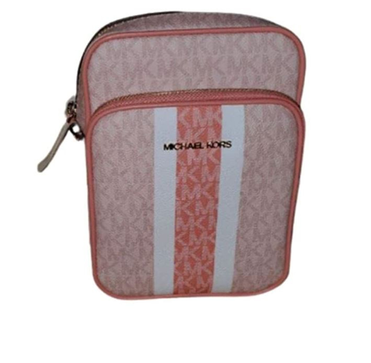 MICHAEL KORS Jet Set Travel Medium Logo Crossbody Bag (Sherbert  Multi)35S2GTVC6V-sherbert - AllGlitters