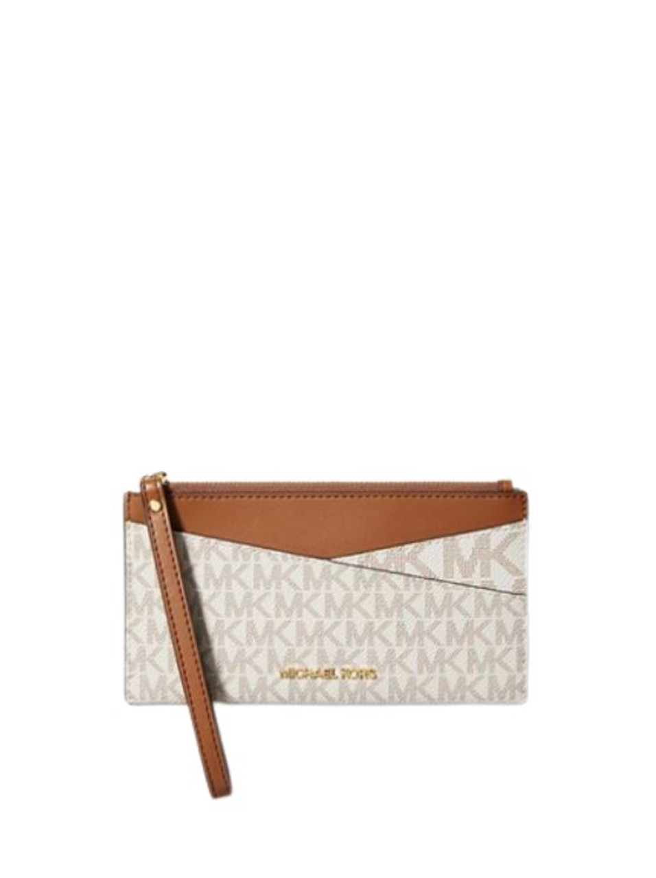 Michael Kors Large Signature logo-print Canvas Wristlet - Vanilla