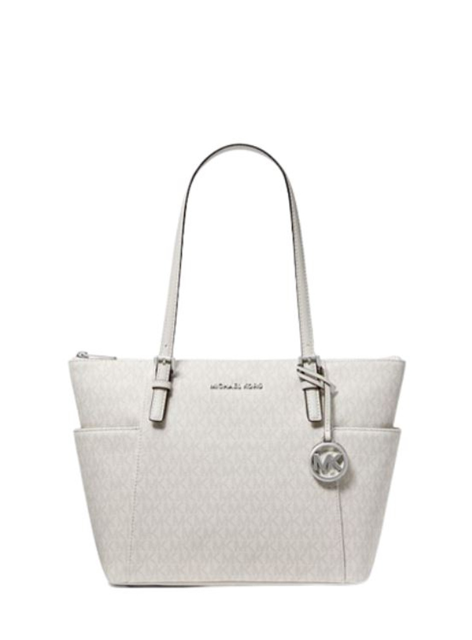 Michael Kors Optic White Charlotte Large Top Zip Tote, Best Price and  Reviews