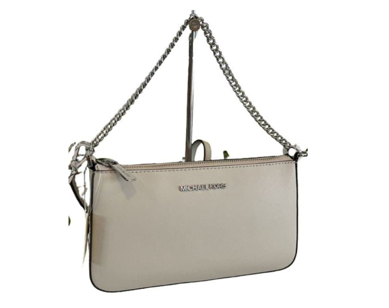 Michael Kors Handbag Jet Set Md Chain Pouchette Vanilla (150)