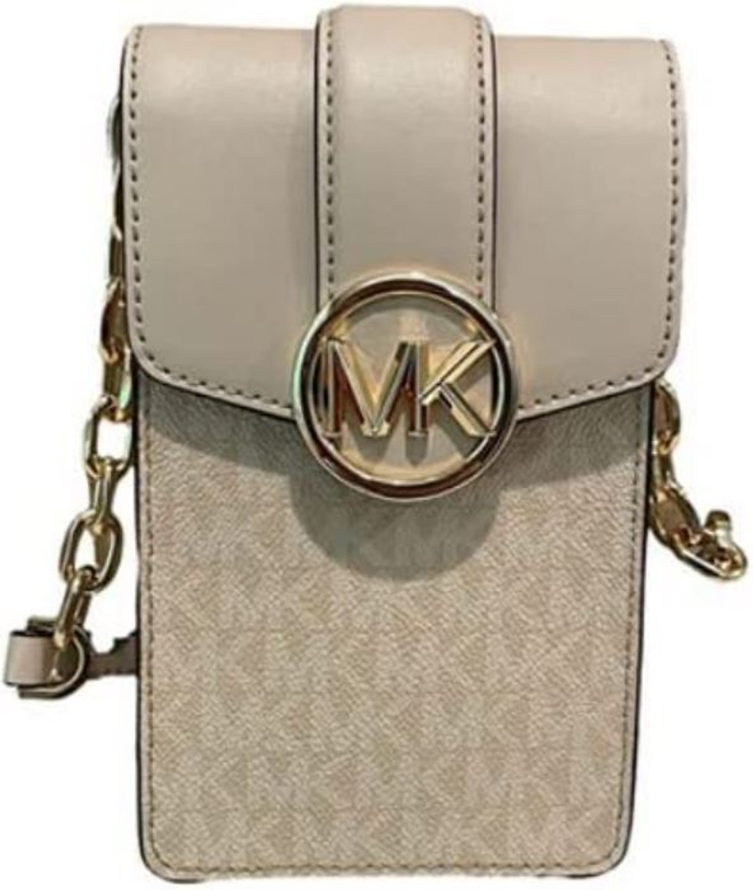 MICHAEL KORS Carmen Small Logo Smartphone Crossbody Bag (Brown