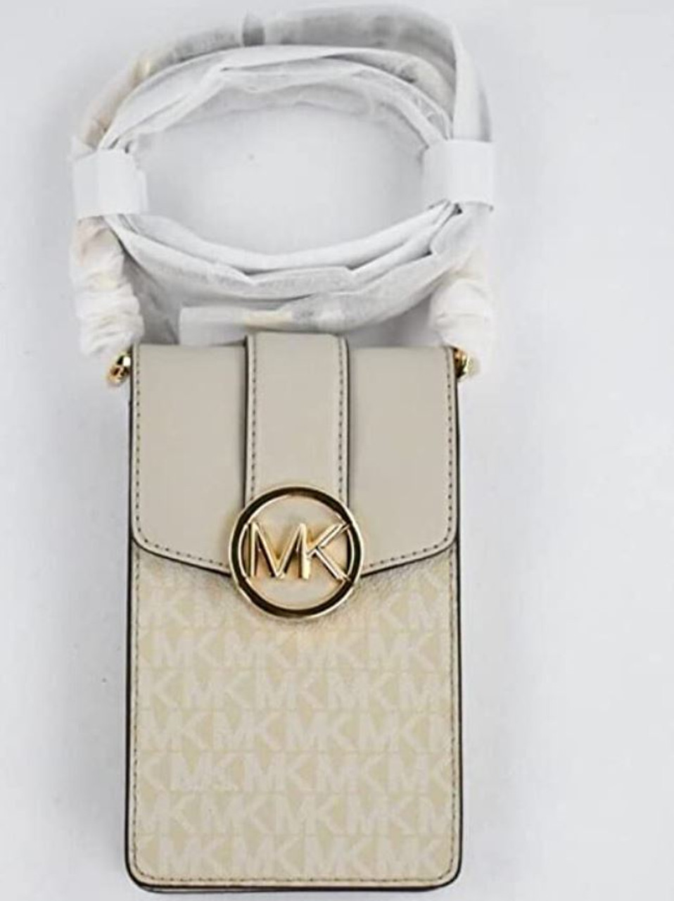 MICHAEL KORS Carmen Small Logo Smartphone Crossbody Bag (Brown)  35S2GNMC5B-847 - AllGlitters