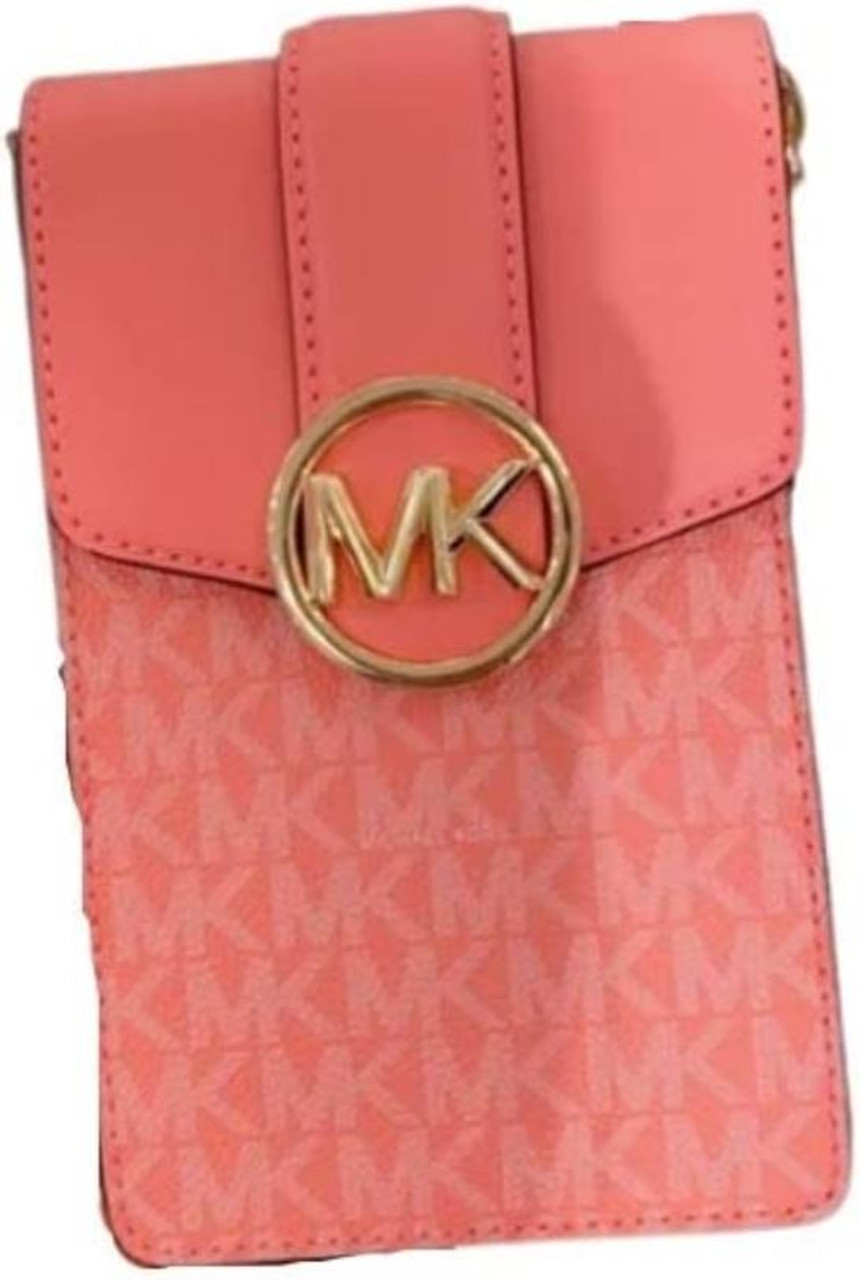 Michael Kors MICHAEL KORS Carmen Small Logo Smartphone Crossbody Bag (Dake  Powder Blush) 35S2GNMC5B-dkpwd