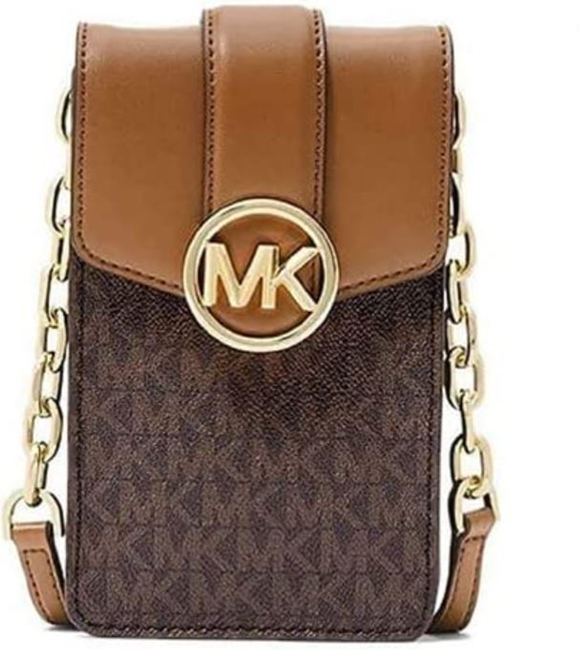 MICHAEL KORS Carmen Small Logo Smartphone Crossbody Bag (Brown