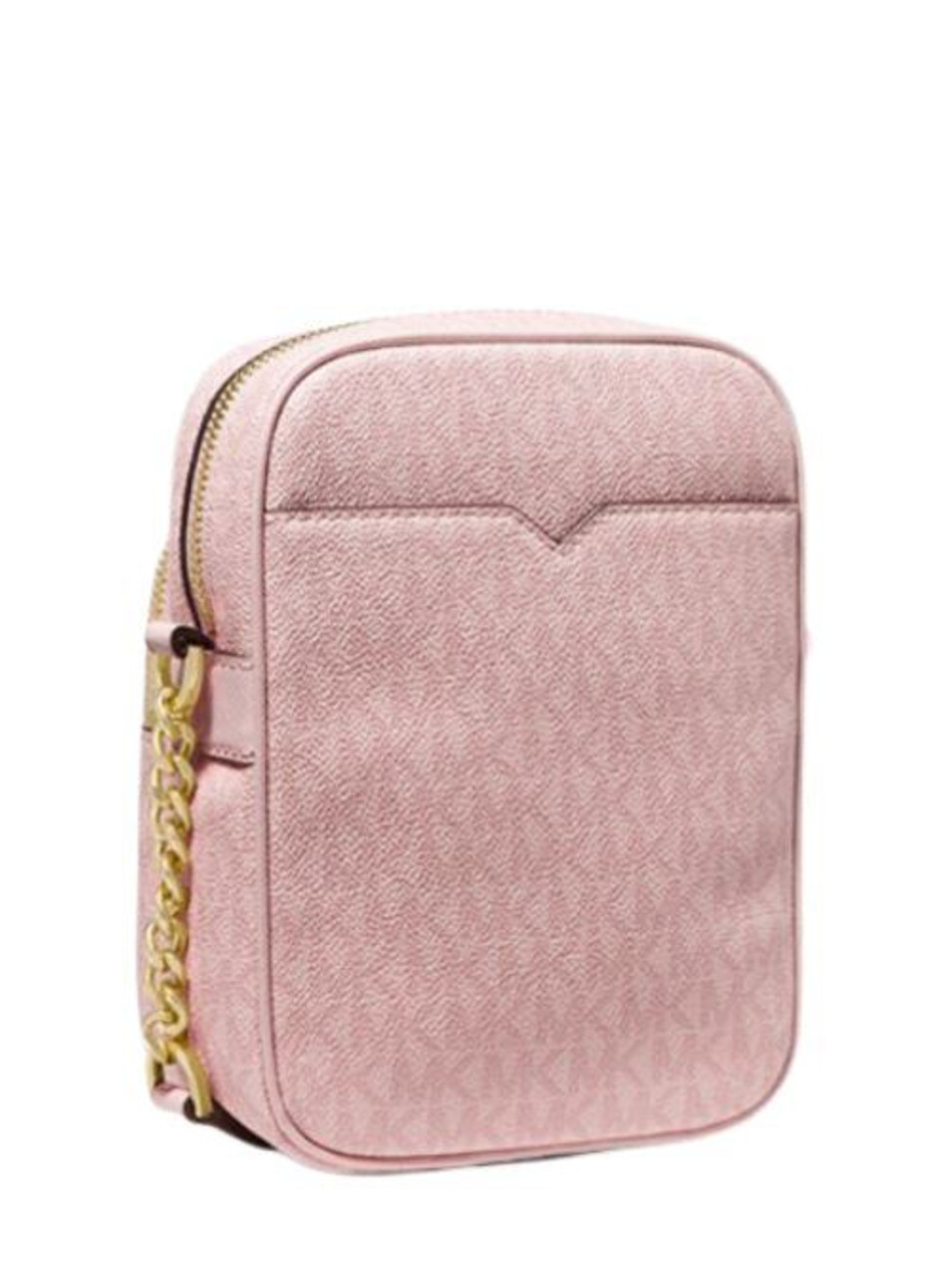 Michael Kors Jet Set Travel Medium Logo Crossbody Bag Vanilla Signature  Powder Blush