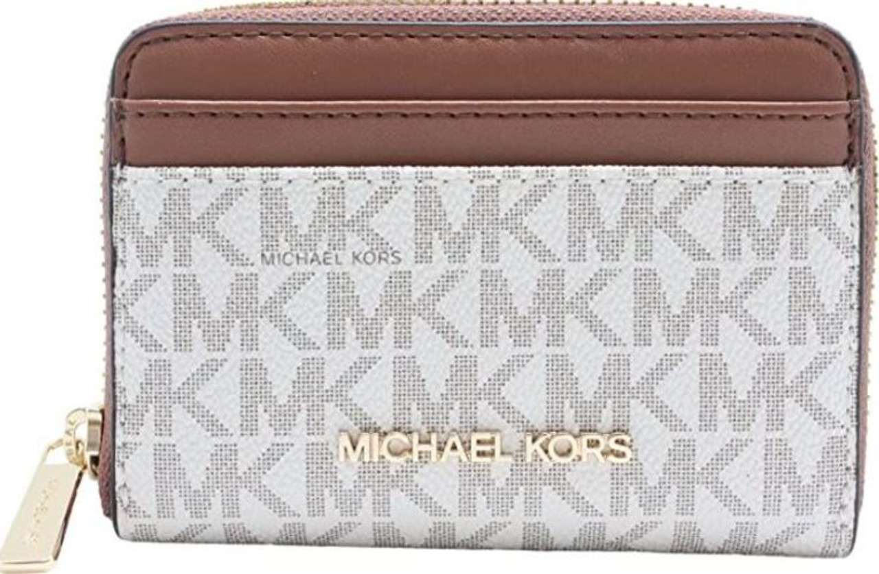 Michael Kors Jet Set Travel Medium Top Zip Card Case Wallet Coin Pouch Black