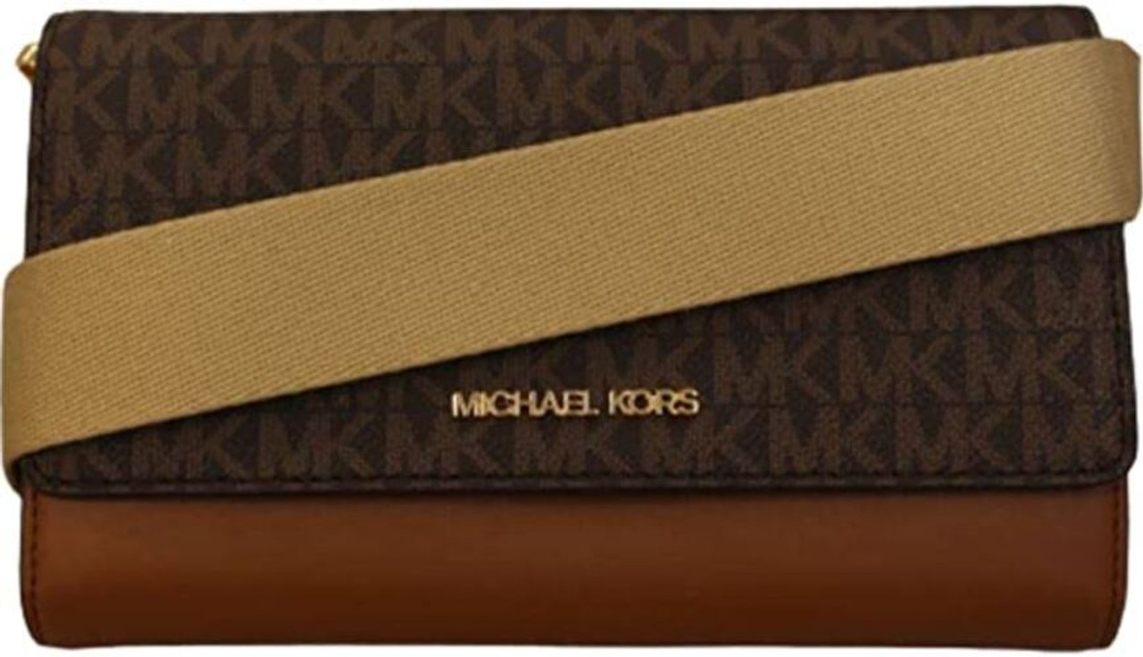 Michael Kors Jet Set Chain Phone Crossbody Bag For Women (Brown, FS)