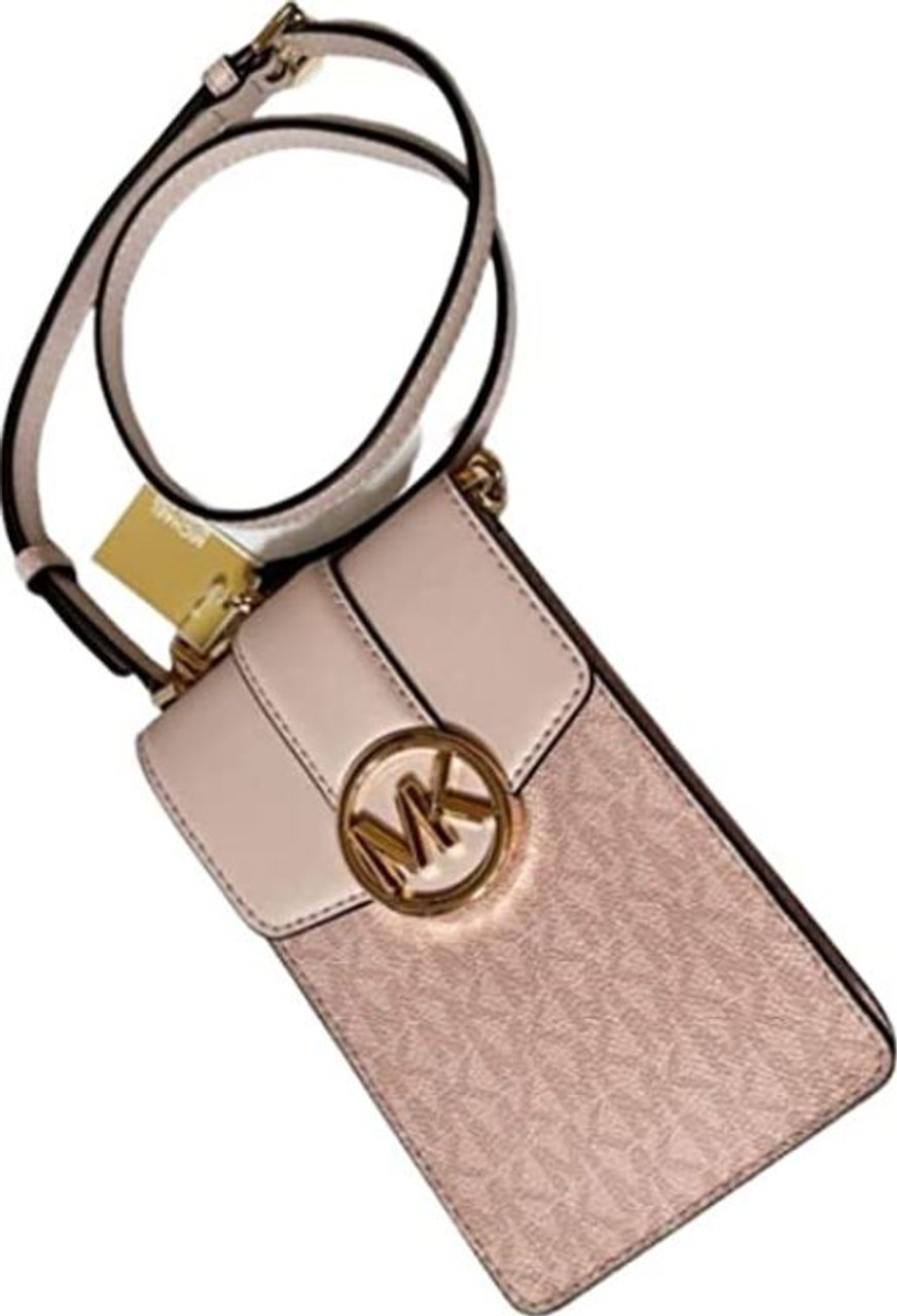 MICHAEL KORS Carmen Small Logo Smartphone Crossbody Bag (Brown