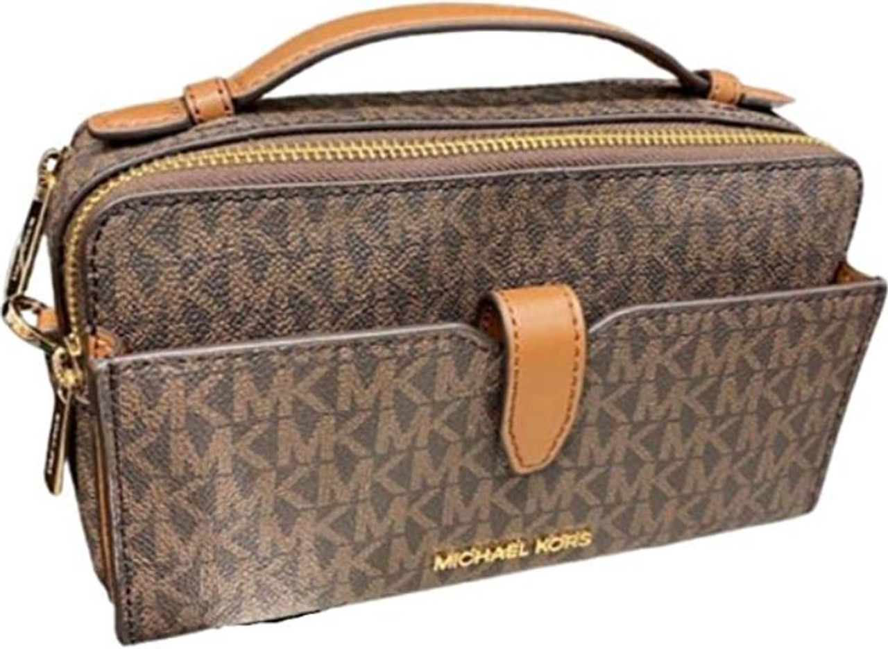 MICHAEL Michael Kors Jet Set Travel Medium Logo Smartphone Crossbody Bag in  Brown