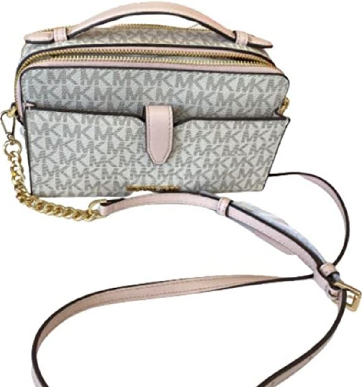 Michael Kors Ladies Grey Double Pouch Crossbody Bag