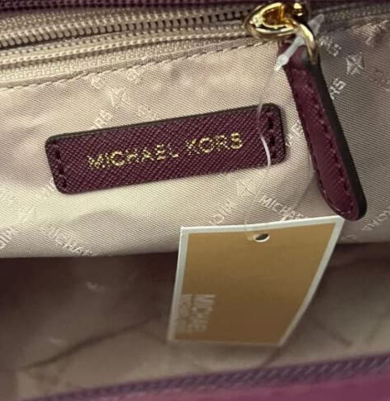 Michael Kors Womens Jet Set Travel Womens Large Leather Chain Shoulder Tote  Bag 35F1GTVT3B-brdx (Bordeaux Multi) 