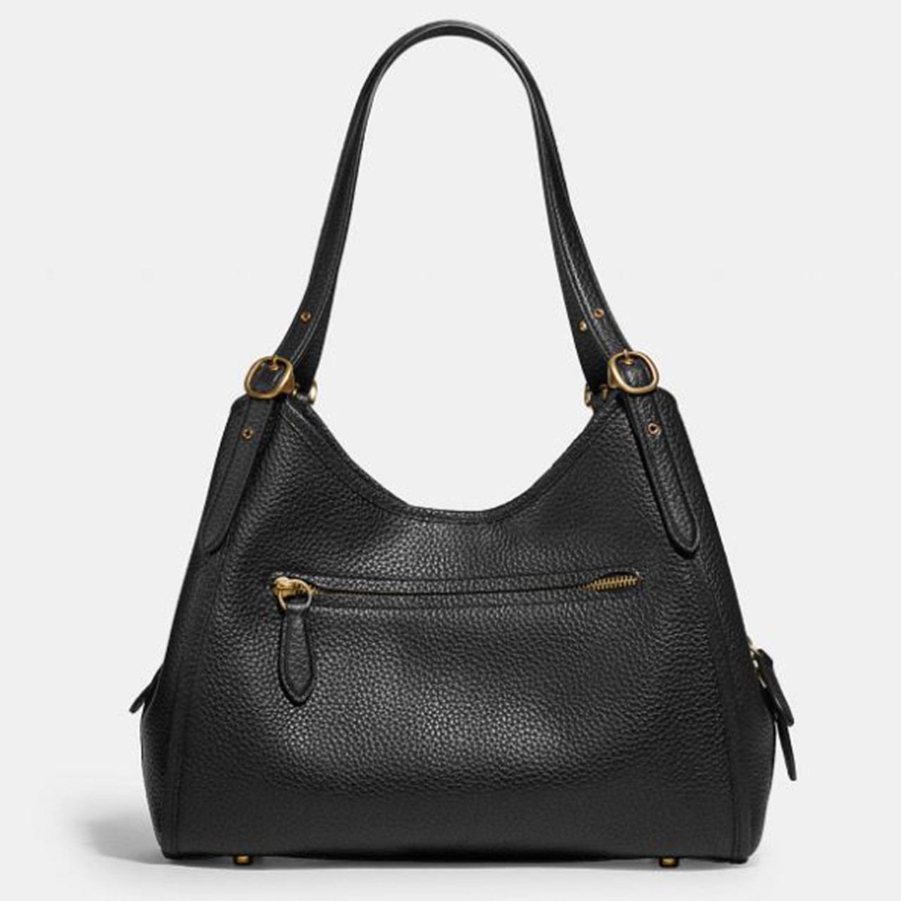 COACH Soft Pebble Leather Lori Shoulder Bag Black One Size C4824