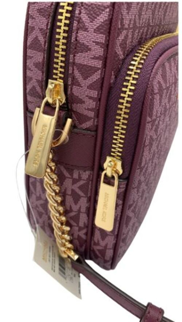 MICHAEL KORS Jet Set Travel Medium Logo Crossbody Bag (Bordeaux