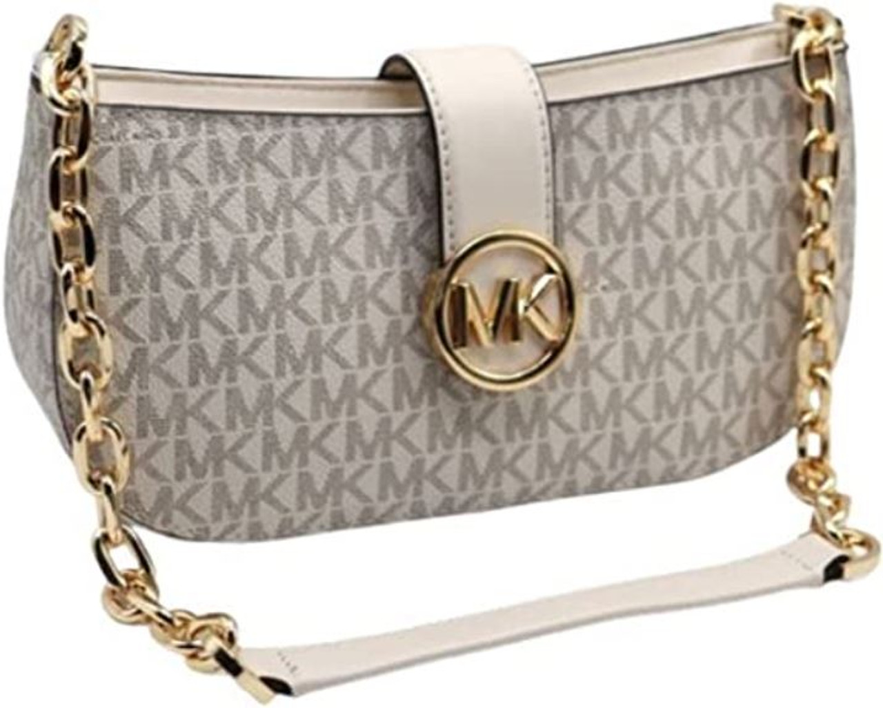 MICHAEL KORS CARMEN SMALL POCHETTE SHOULDER BAG (CREAM MULTI)