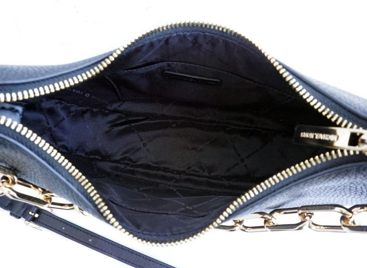 Michael Kors Women's Cora Large Pebbled Leather Shoulder Bag - Black - Shoulder Bags