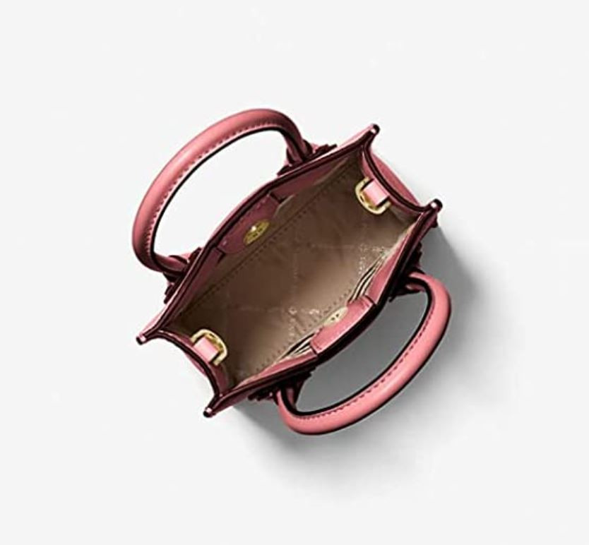 Michael Kors Mercer Extra-Small Pebbled Leather Crossbody Bag (Tea Rose ...