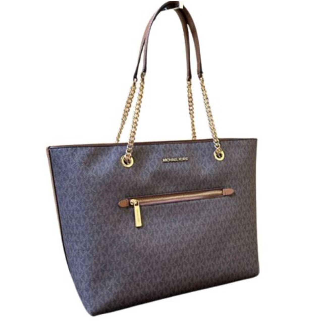 Michael Kors Jet Set Item Medium Front Pocket Chain Tote Bag Purse
