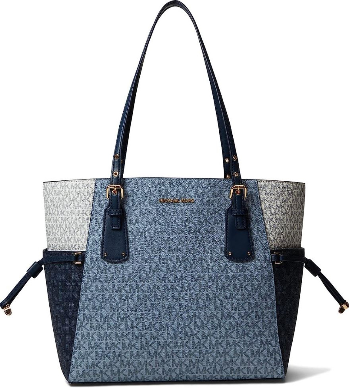 Michael Kors Voyager East/West Tote Navy/White/Pale Blue One Size  30S0GV6T4V-436 - AllGlitters