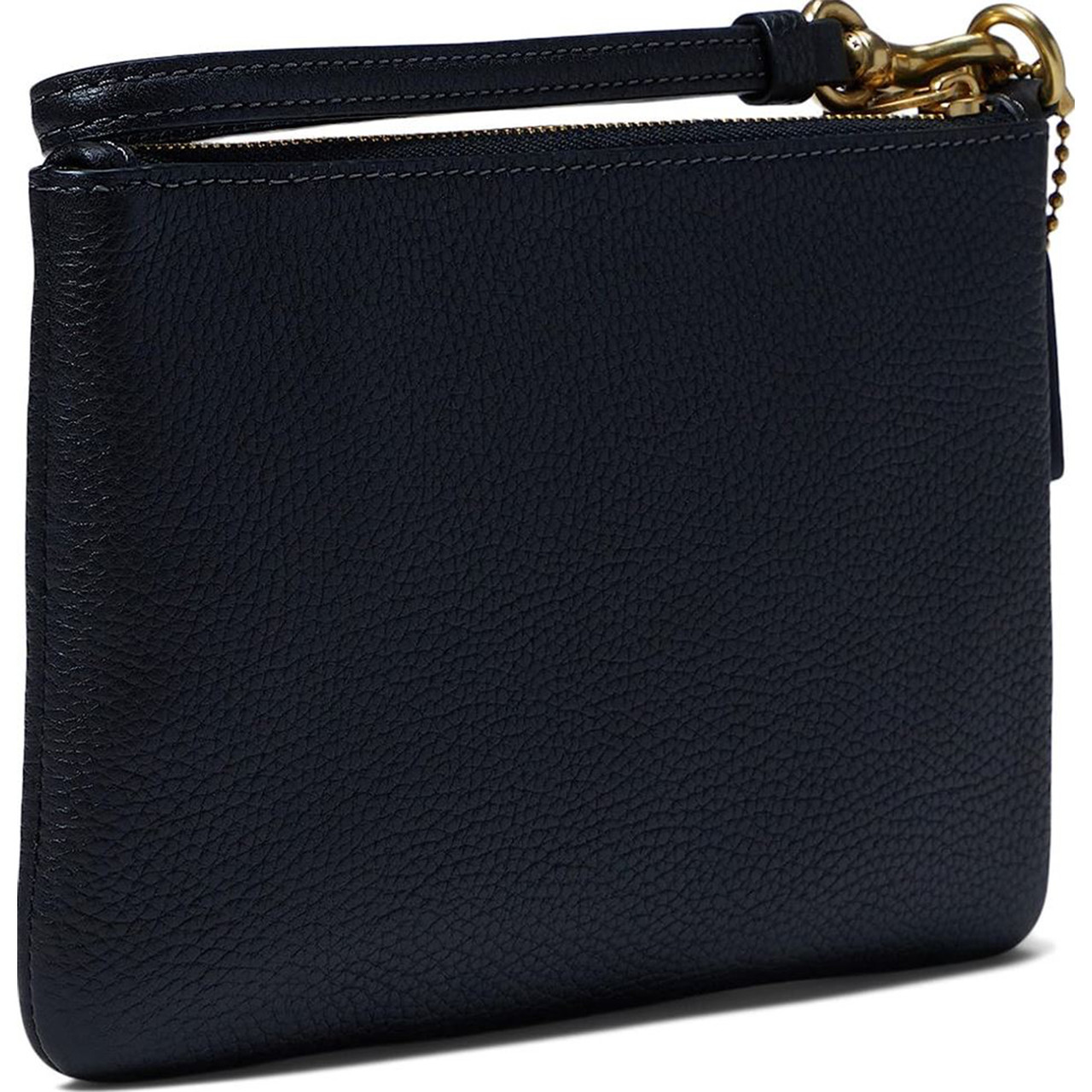COACH Polished Pebble Small Wristlet Black One Size CH818-B4/BK