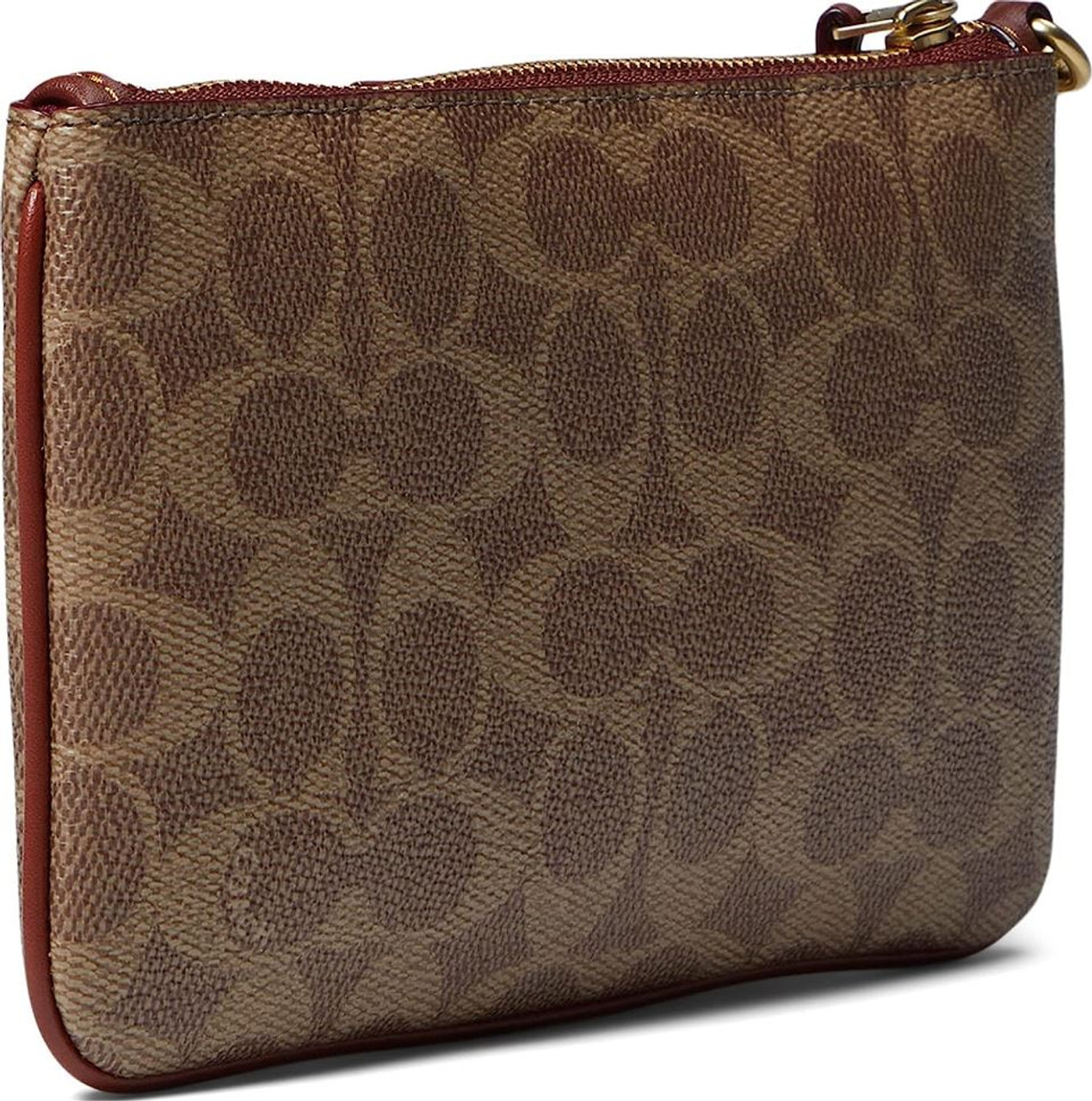 Coach Color-block Coated Canvas Signature Small Wristlet, Tan Rust, One  Size: Handbags